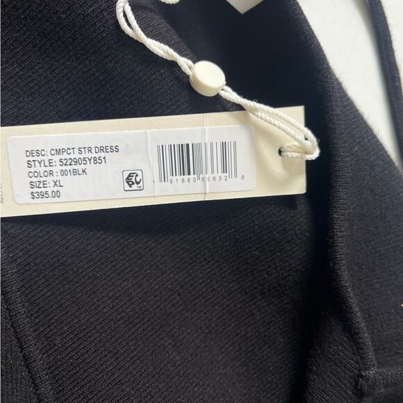 Rebecca Taylor NWT Black Compact Stretch Knotted Back Column Dress XL - Picture 3 of 13